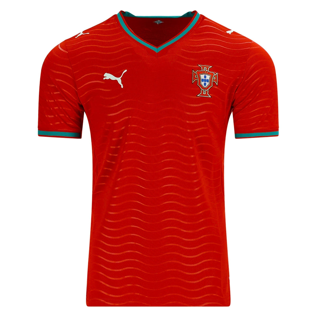 PUMA Portugal Home World Cup 2026 Soccer Jersey (Club Red/Green Lagoon)