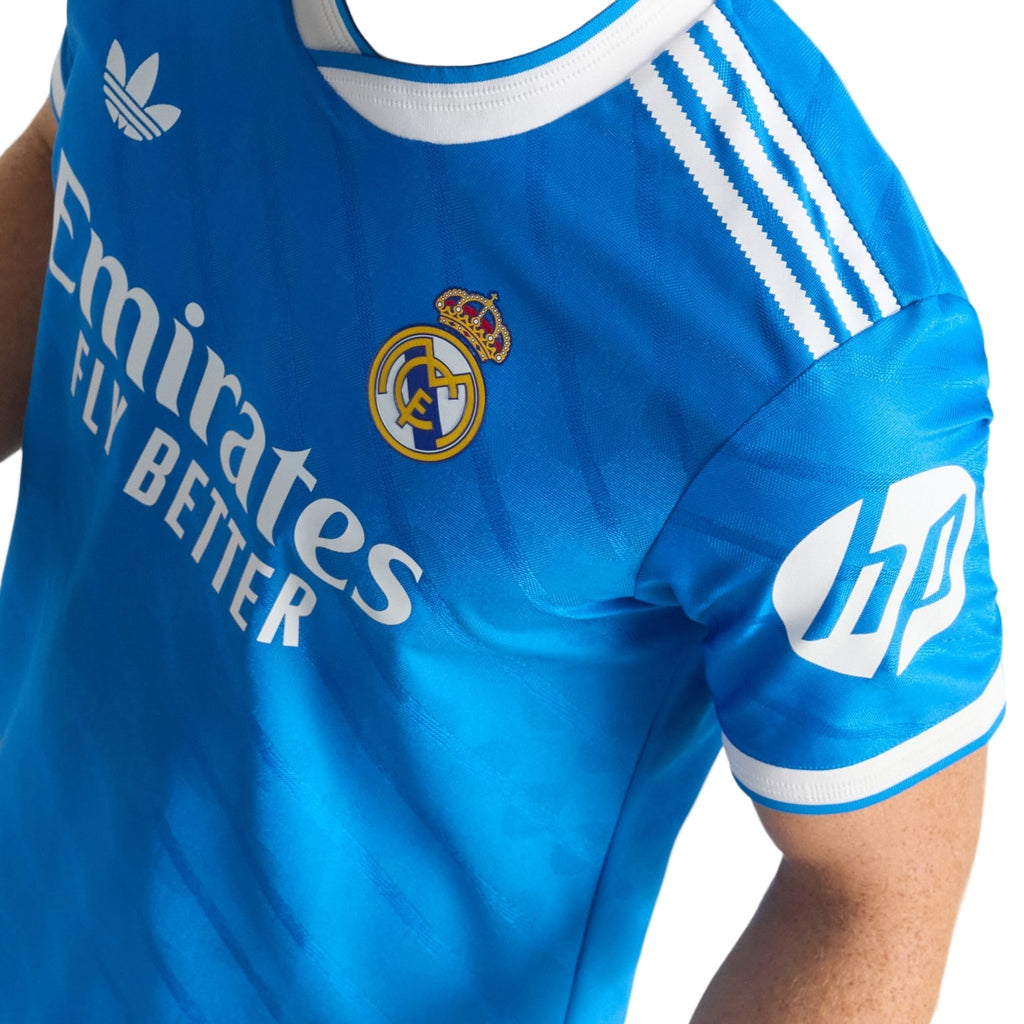 adidas Men's Camavinga Real Madrid 25/26 Authentic Third Jersey w/ Champions League Patches (Blue)