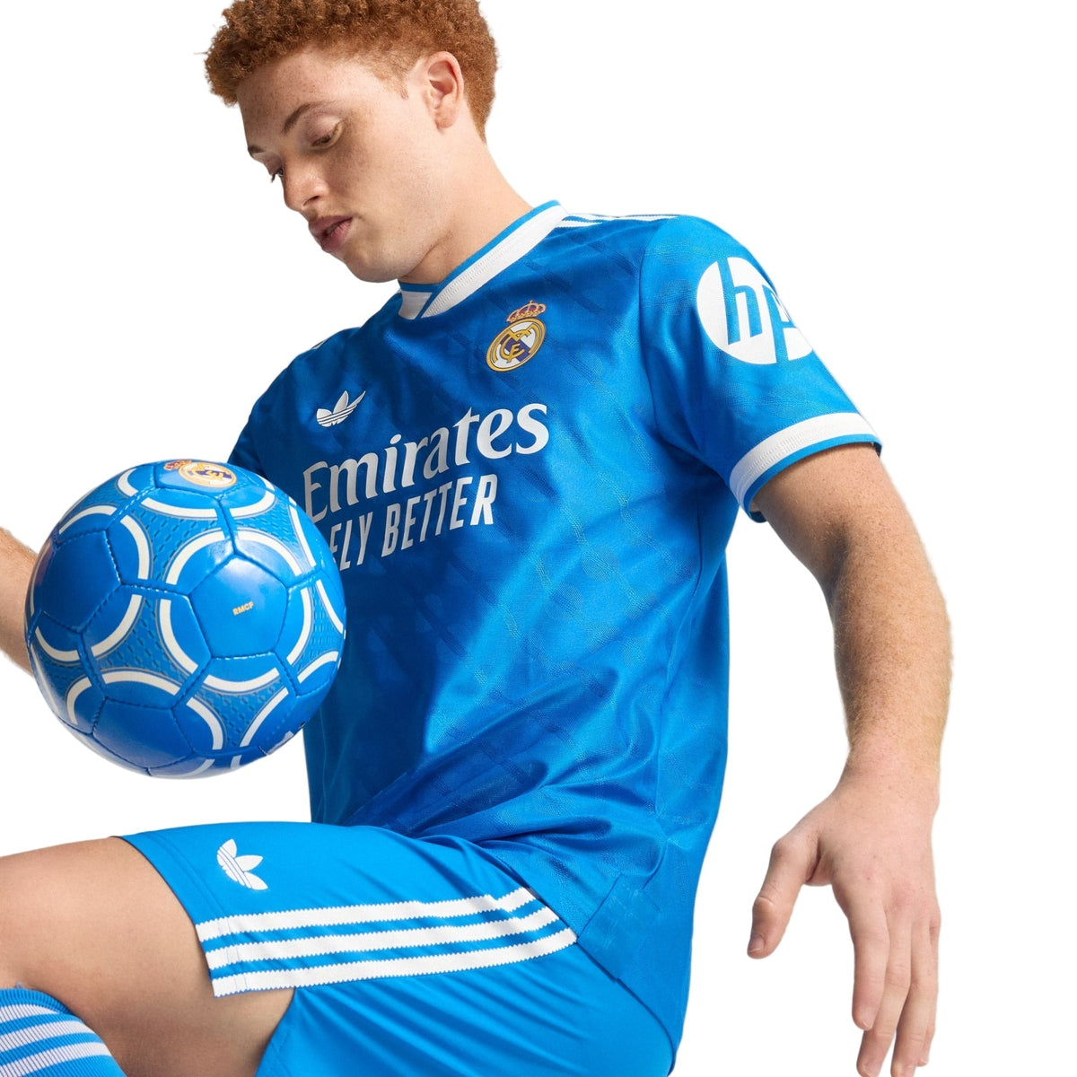 adidas Men's Camavinga Real Madrid 25/26 Authentic Third Jersey w/ Champions League Patches (Blue)