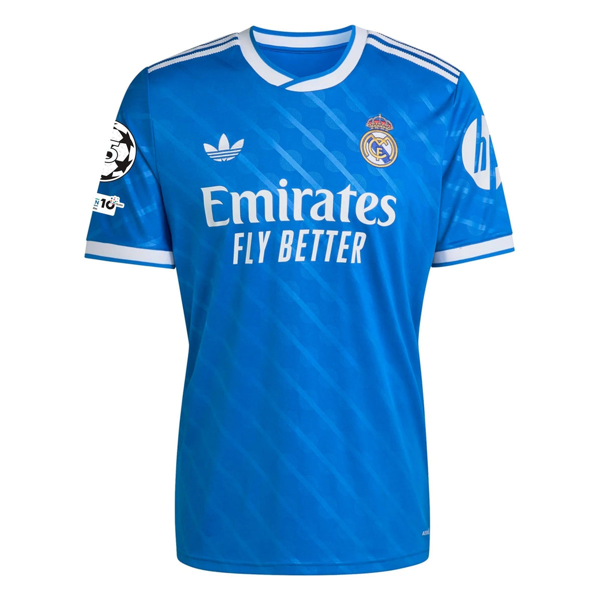 adidas A. Carreras Men's Real Madrid Third Jersey 25/26 w/ Champions League Patches (Blue/White)
