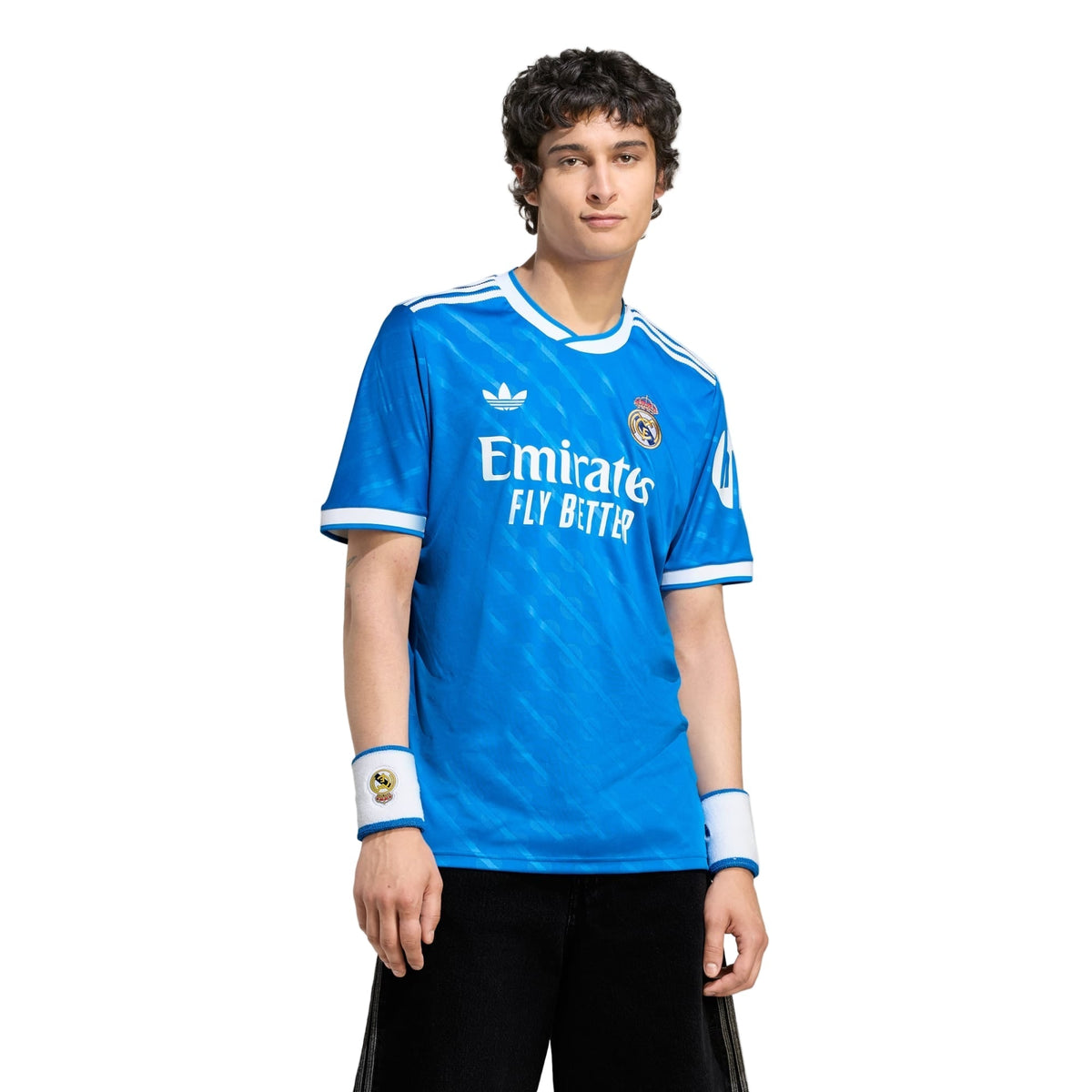 adidas A. Carreras Men's Real Madrid Third Jersey 25/26 w/ Champions League Patches (Blue/White)