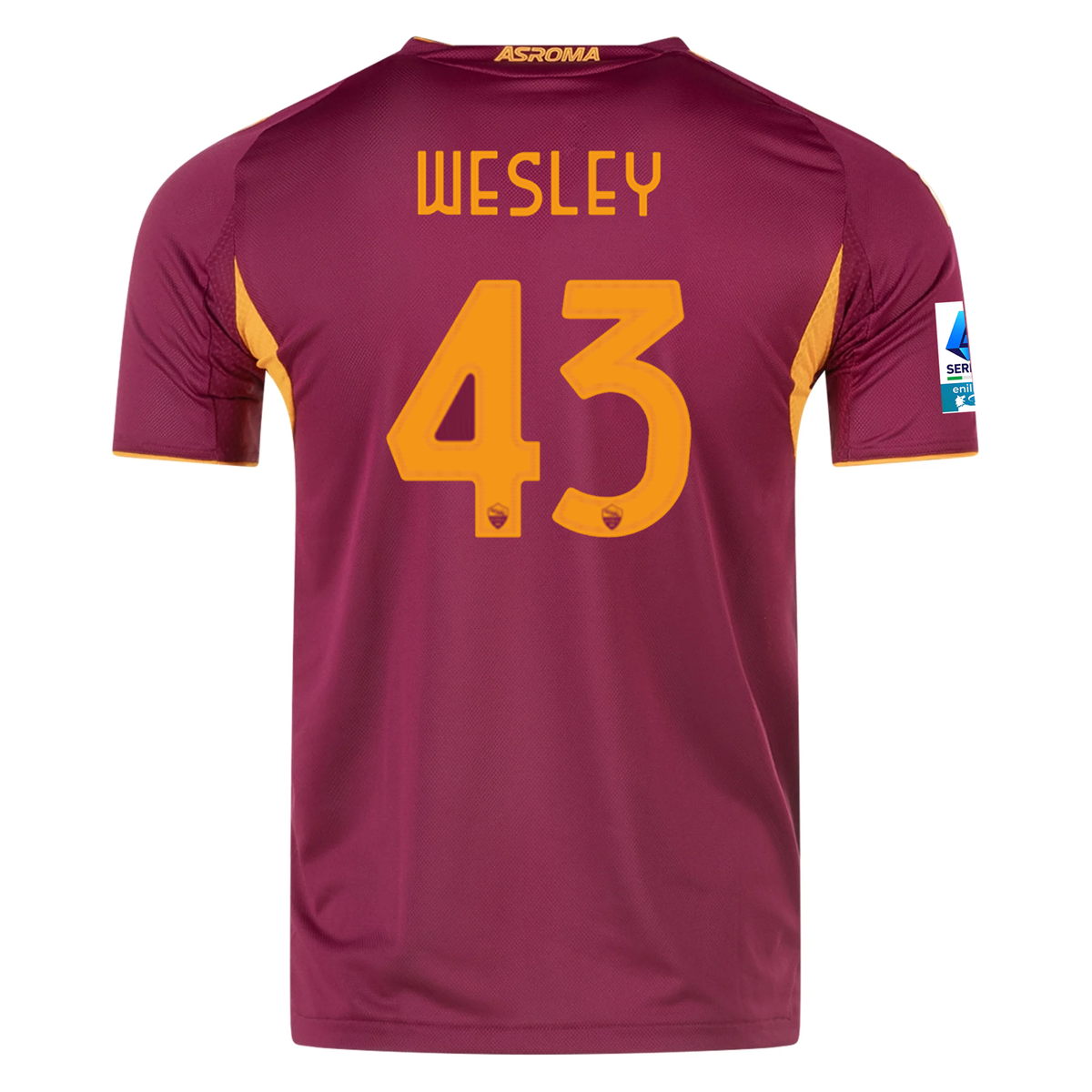 adidas Roma Authentic Wesley FranÃ§a Home Jersey w/ Serie A Patch 25/26 (Burgundy)