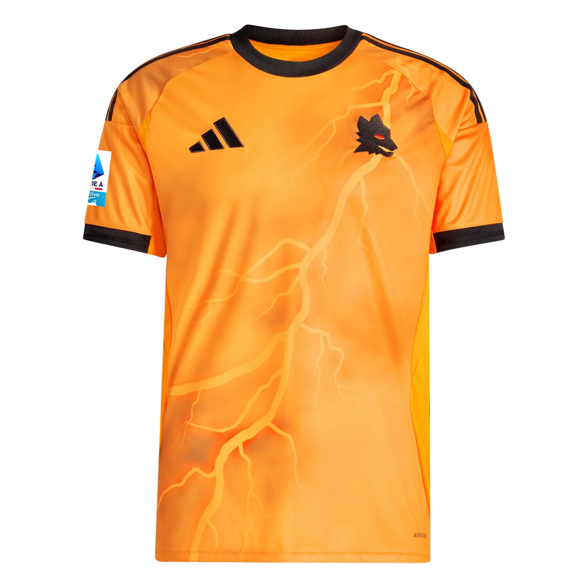 adidas Roma Evan Ndicka Away Jersey w/ Serie A Patch 25/26 (Orange/Black)