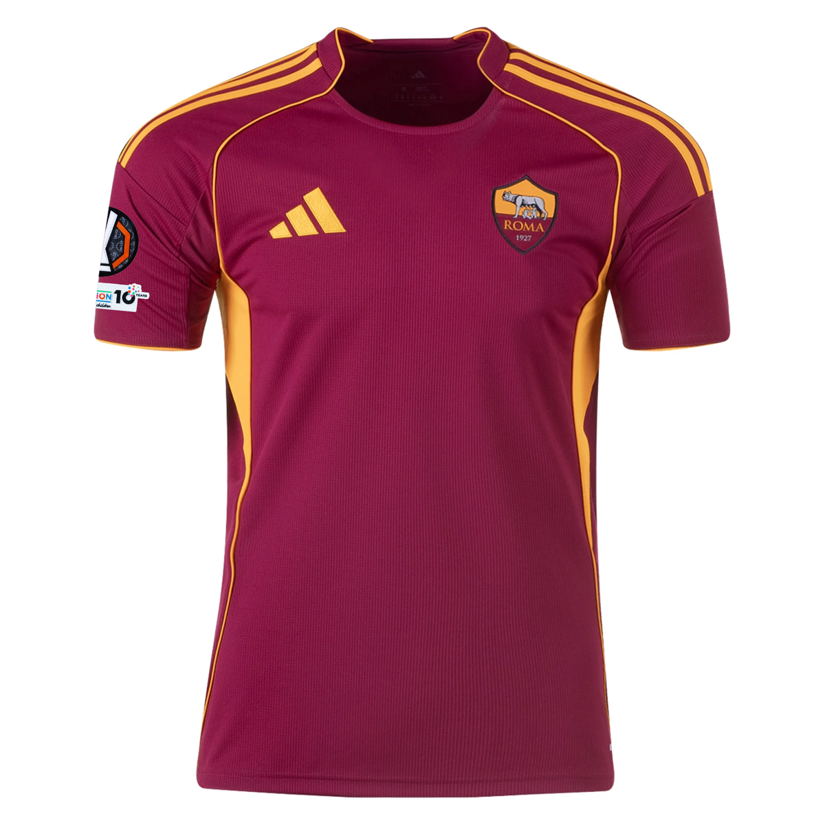 adidas Men's Roma NiccolÃ² Pisilli Home Jersey w/ Europa League Patches 25/26 (Burgundy)