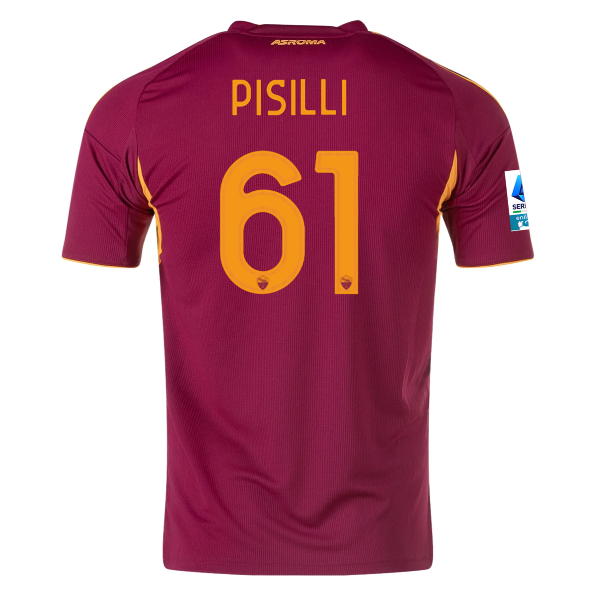 adidas Men's Roma NiccolÃ² Pisilli Home Jersey w/ Serie A Patch 25/26 (Burgundy)