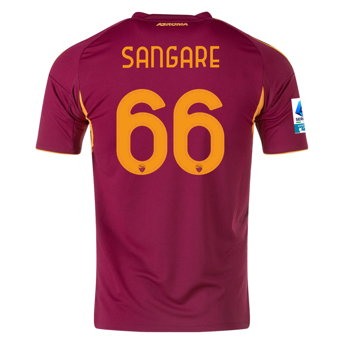 adidas Men's Roma Buba SangarÃ© Home Jersey w/ Serie A Patch 25/26 (Burgundy)