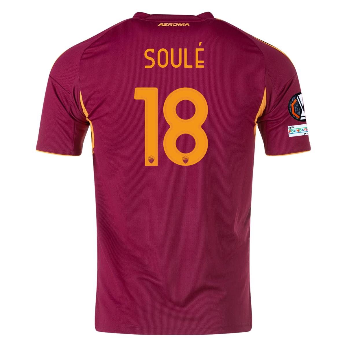 adidas Men's Roma MatÃ­as SoulÃ© Home Jersey w/ Europa League Patches 25/26 (Burgundy)