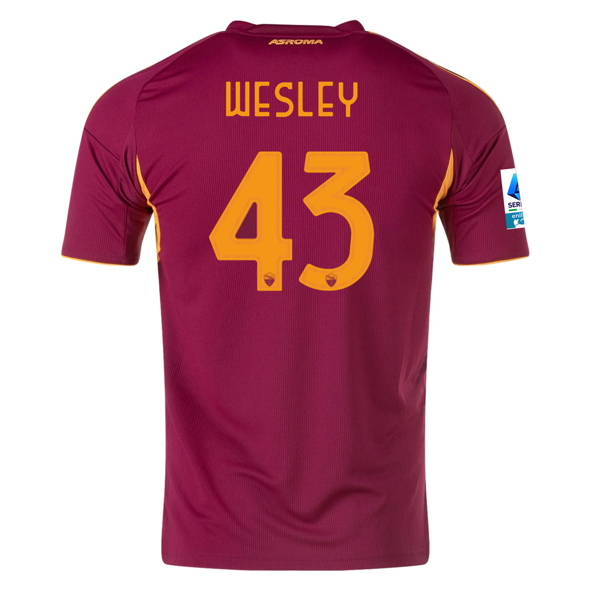 adidas Men's Roma Wesley FranÃ§a Home Jersey w/ Serie A Patch 25/26 (Burgundy)
