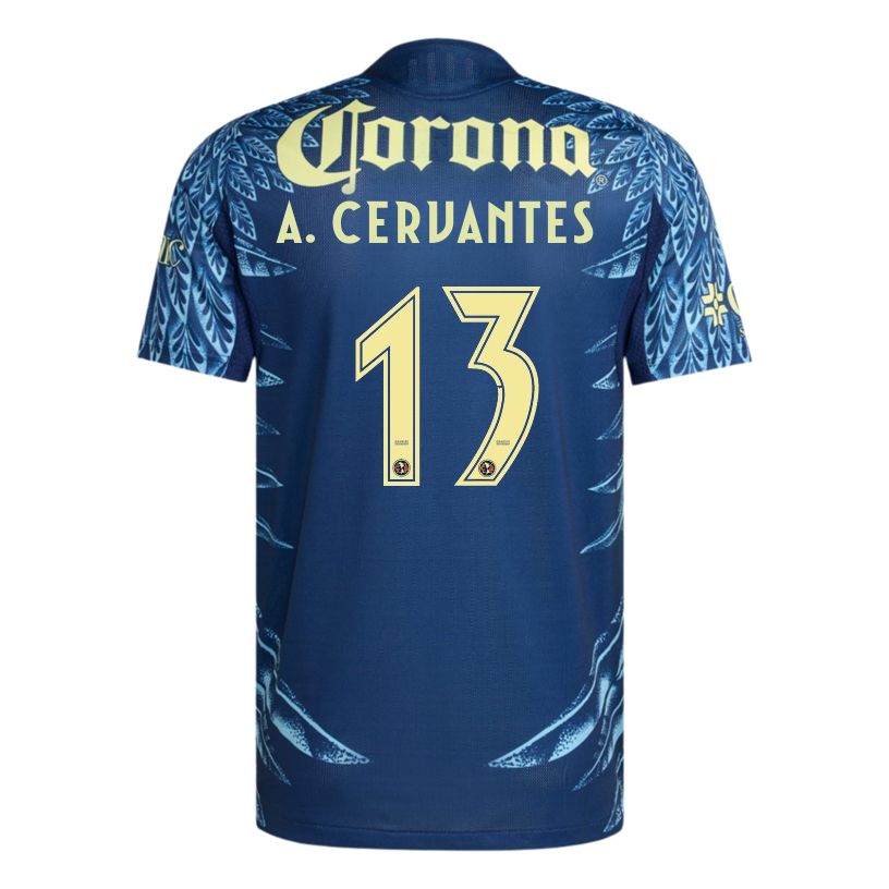 adidas A. Cervantes Men's Club AmÃ©rica 25/26 Authentic Away Jersey (Blue)