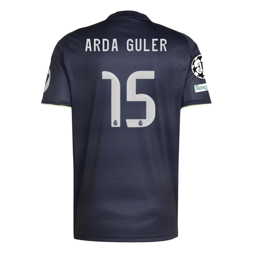 adidas Arda GÃ¼ler Real Madrid 25/26 Away Jersey w/ Champions League Patches (Legend Ink)