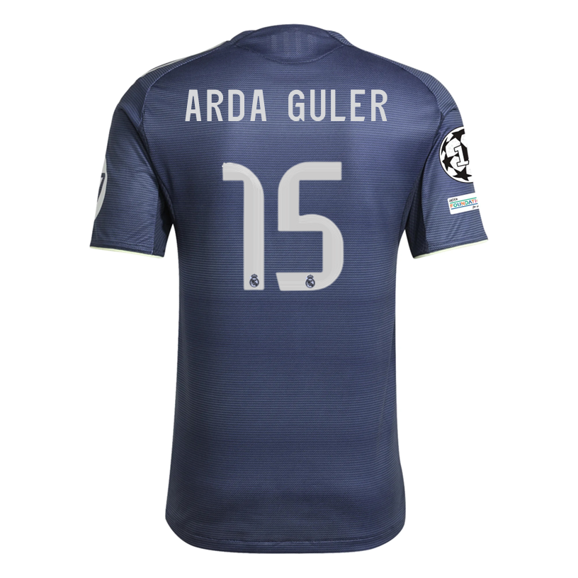 adidas Arda GÃ¼ler Real Madrid Authentic Away Jersey 25/26 w/ Champions League Patches (Legend Ink)