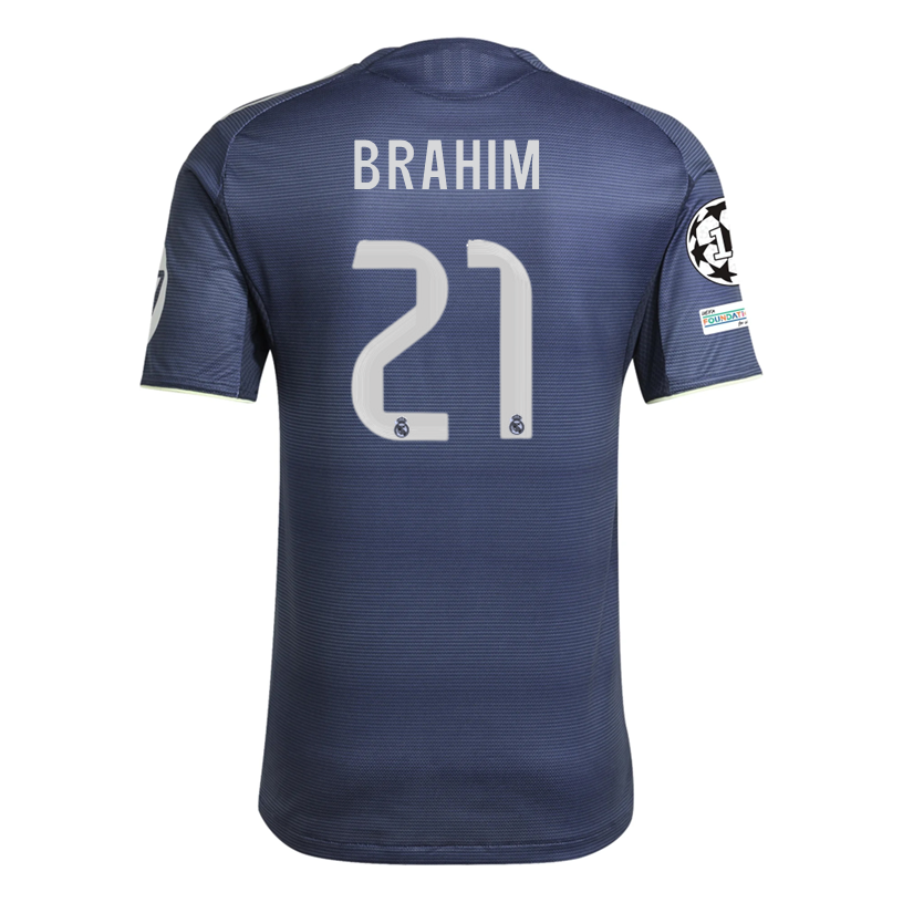 adidas Brahim DÃ­az Real Madrid Authentic Away Jersey 25/26 w/ Champions League Patches (Legend Ink