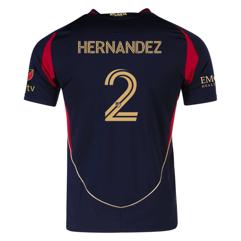adidas Ronald HernÃ¡ndez Atlanta United Authentic Home Jersey w/ MLS Patches 25/26 (Red/Black)
