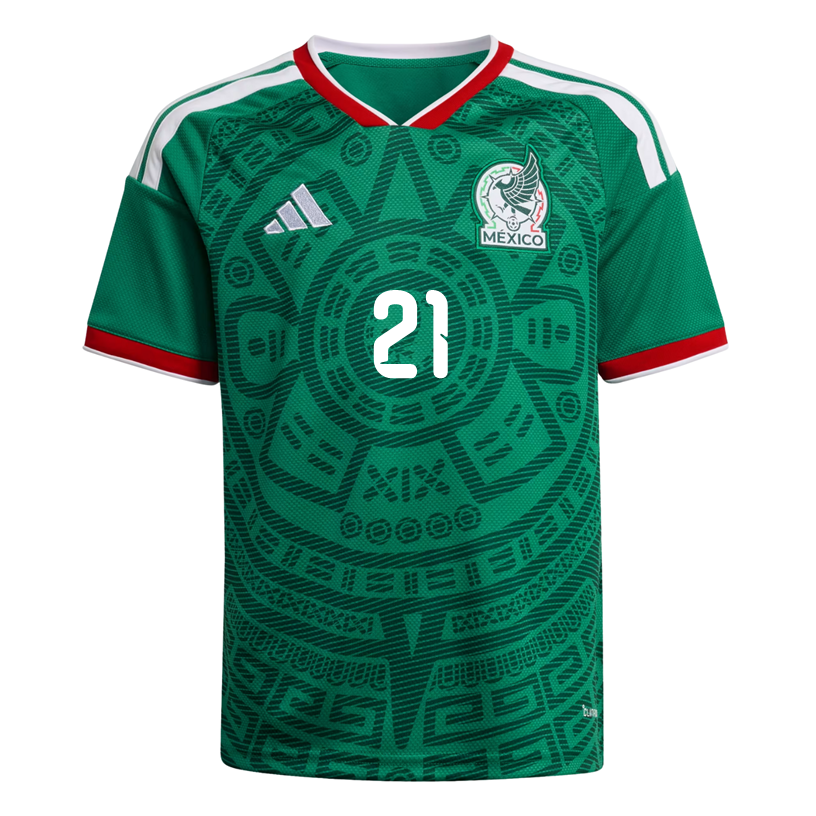 adidas Youth C. Huerta Mexico 2026 Home World Cup Jersey (Bold Green)