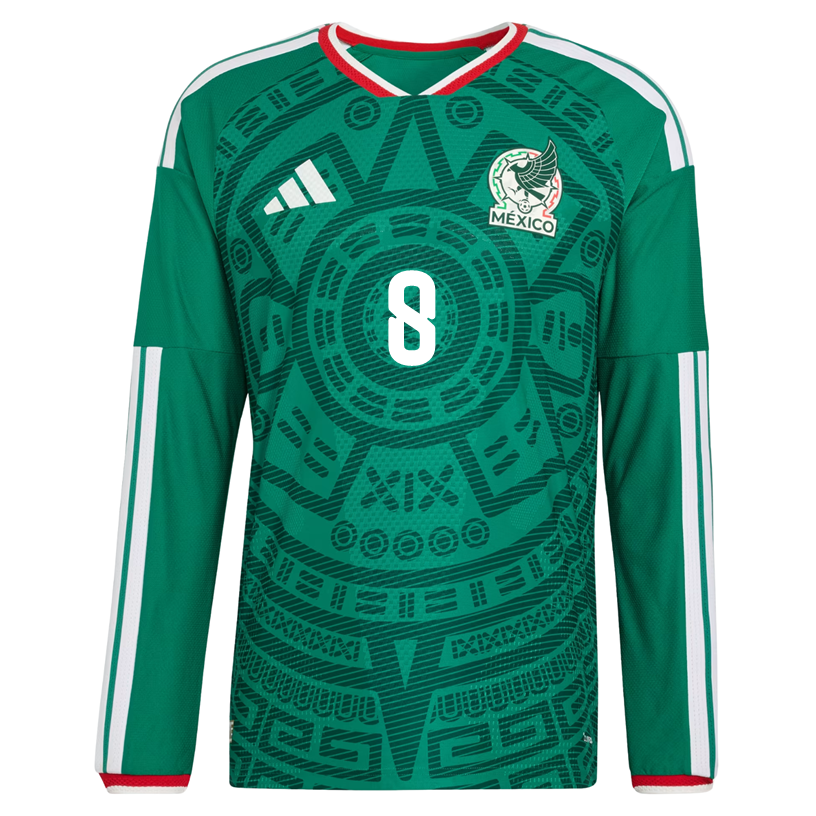 adidas Men's C. Rodriguez Mexico Long-Sleeve Authentic Home Jersey 2026 (Bold Green)
