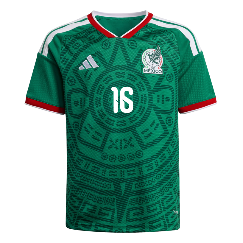 adidas Youth J. Quinones Mexico 2026 Home World Cup Jersey (Bold Green)