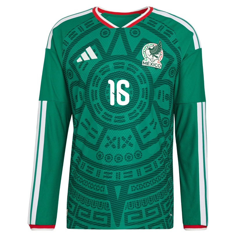 adidas Men's H. Herrera Mexico Long-Sleeve Authentic Home Jersey 2026 (Bold Green)