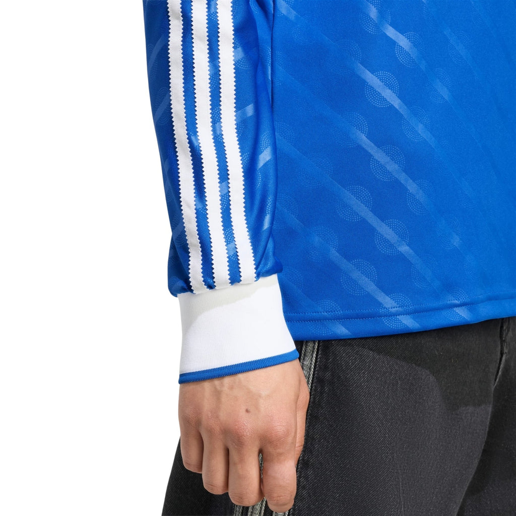 adidas Men's Real Madrid Camavinga Long Sleeve Third Jersey w/ Champions League Patches 25/26 (Blue/White)
