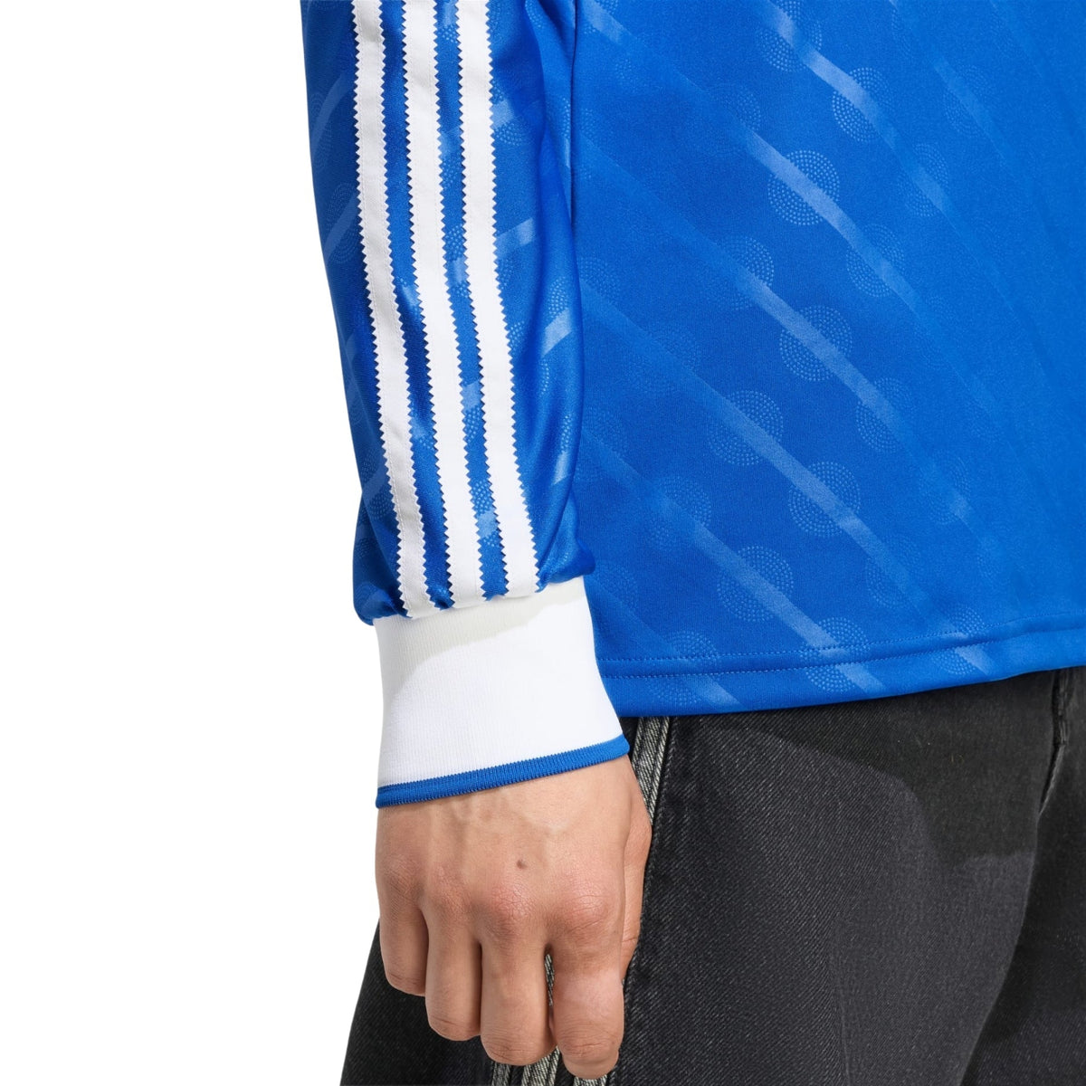 adidas Men's Real Madrid Lucas V. Long Sleeve Third Jersey w/ Champions League Patches 25/26 (Blue/White)