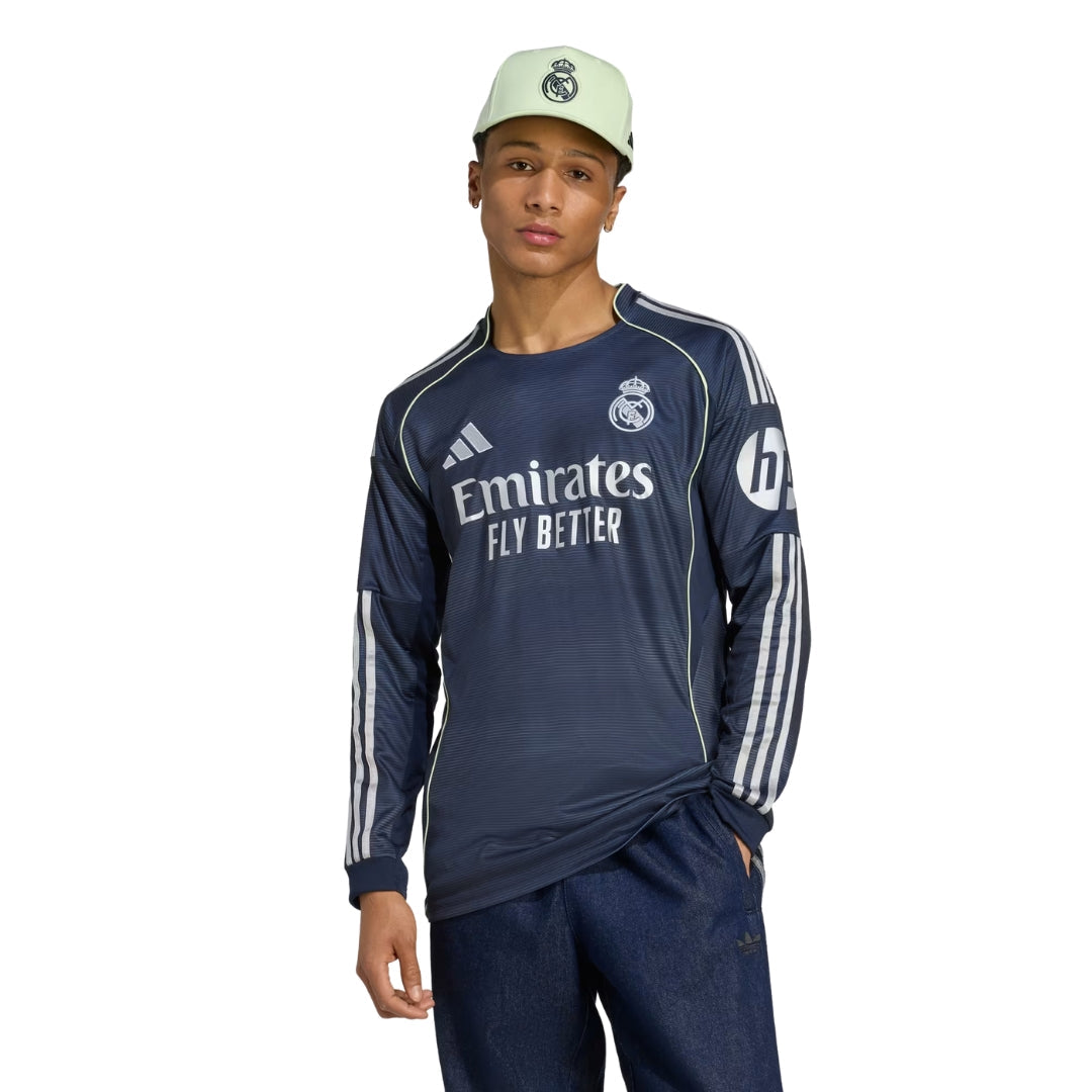adidas Real Madrid Alaba Long Sleeve Away Jersey w/ Champions League Patches 25/26 (Legend Ink)