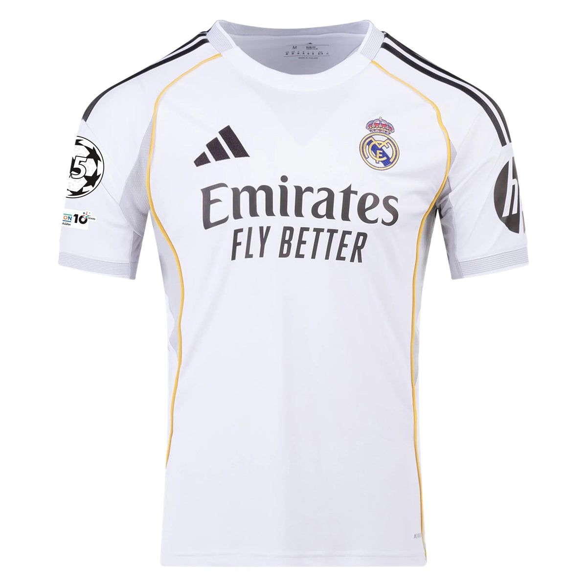 adidas Jude Bellingham Real Madrid 25/26 Home Jersey w/ Champions League Patches (White)