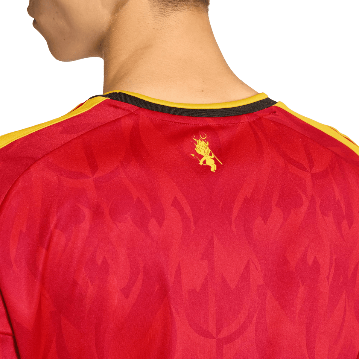 adidas Men's Belgium JÃ©rÃ©my Doku Home Jersey 2026 (Red/Bold Gold)