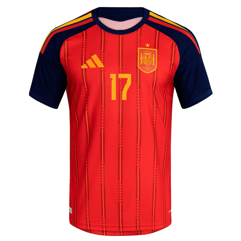 adidas Men's Nico Williams Spain Authentic World Cup Home Jersey 2026 (Vivid Red)