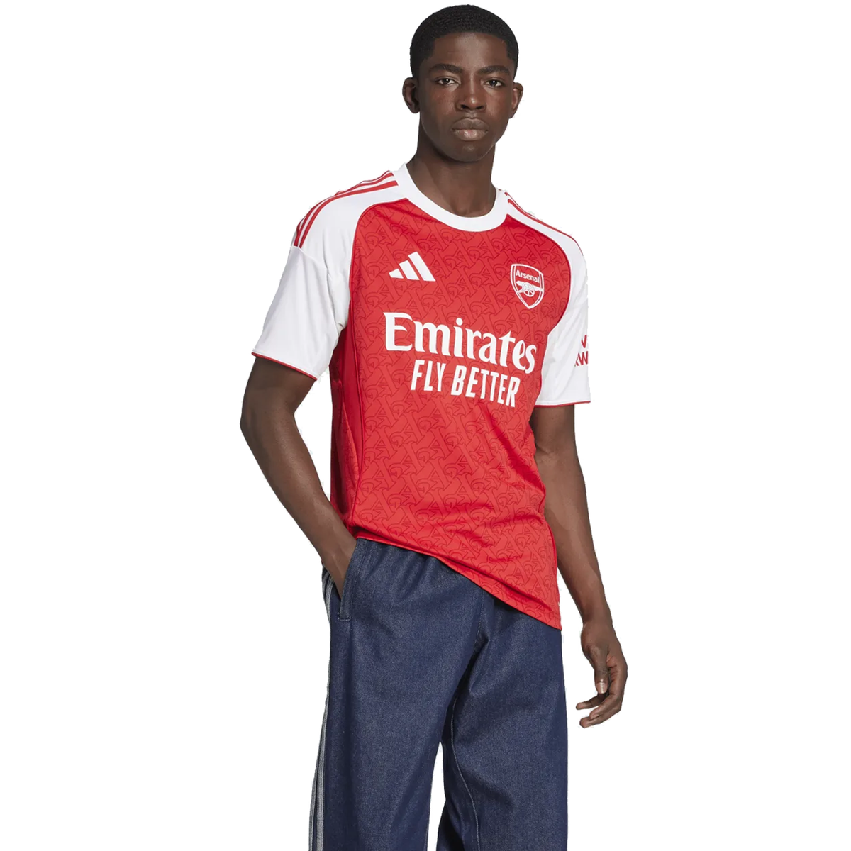 adidas Arsenal Home Jersey w/ Champions League Patches 25/26 (Better Scarlet/White)