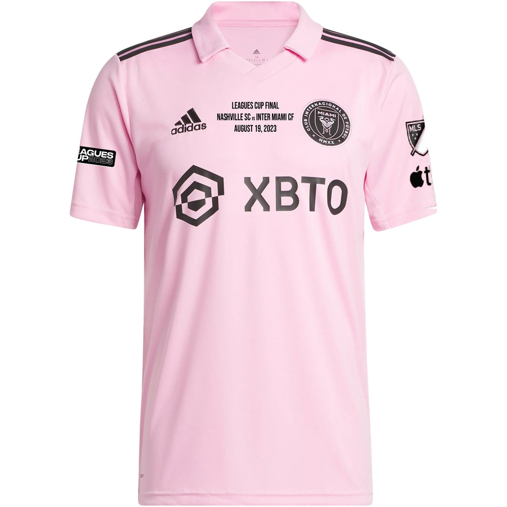 adidas Inter Miami Josef MartÃ­nez Home Jersey 23/24 w/ MLS + Leagues Cup Patch + Match Details (True Pink/Black)
