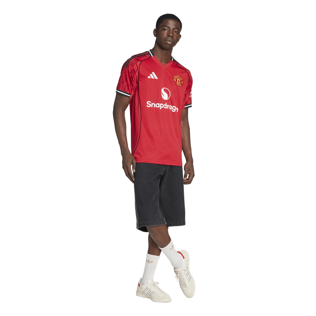 adidas Mainoo Men's Manchester United Home Jersey 25/26 w/ EPL + NRFR Patches (Red)