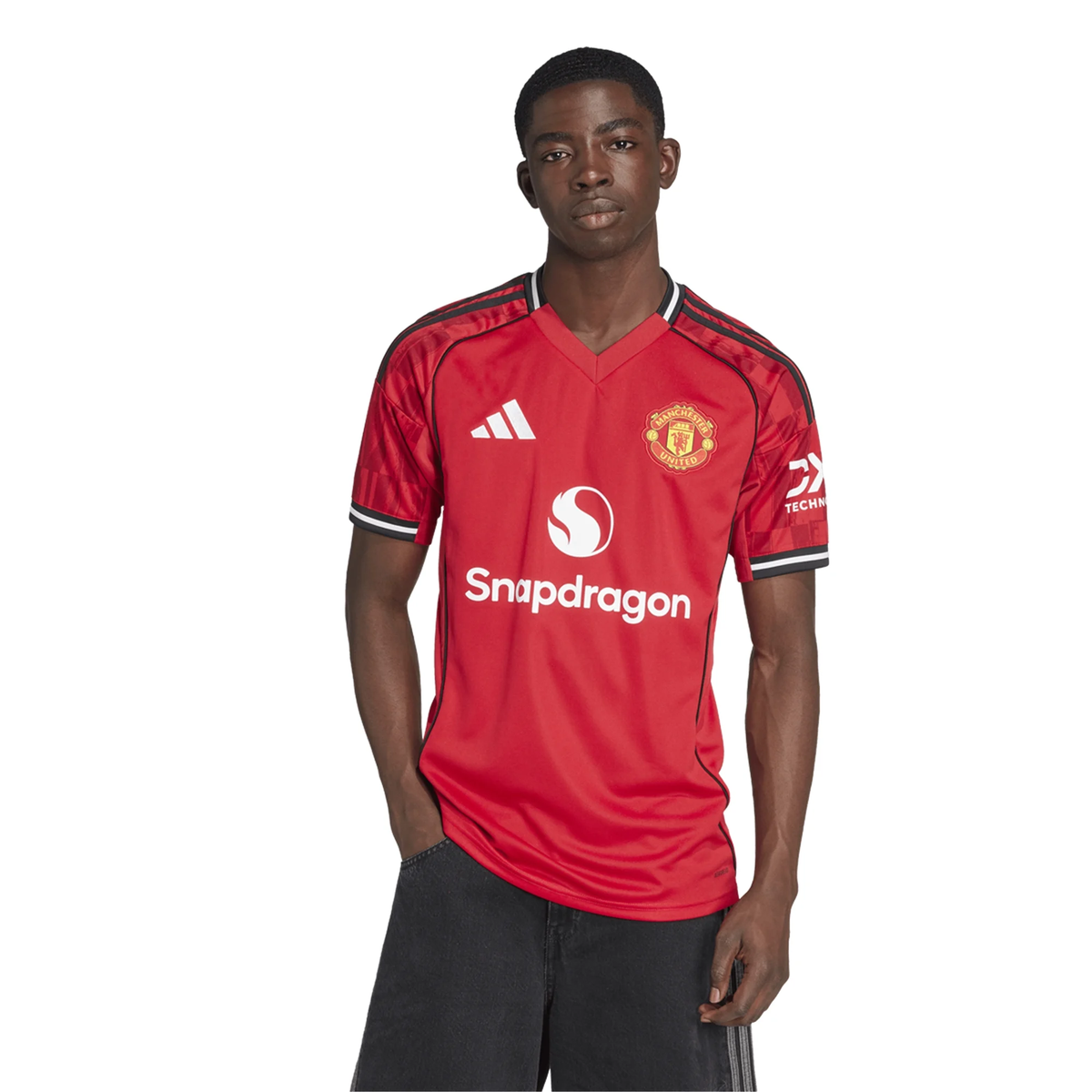 adidas Dalot Men's Manchester United Home Jersey 25/26 w/ EPL + NRFR Patches (Red)