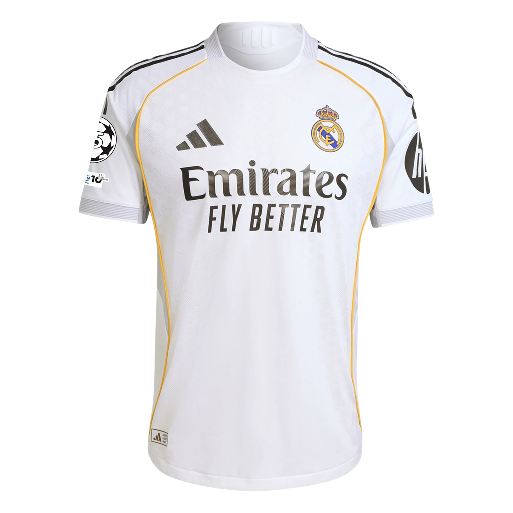 adidas Trent Alexander-Arnold Real Madrid Authentic Home Jersey 25/26 w/ Champions League Patches (White)
