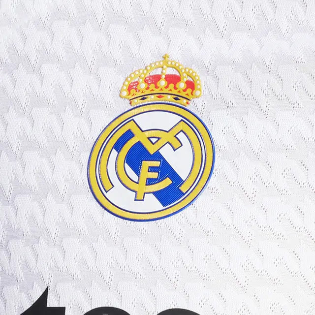 adidas Valverde Real Madrid Authentic Home Jersey w/ La Liga Patches 24/25 (White/Black)