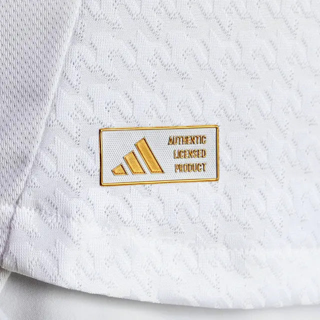 adidas E. MilitÃ£o Real Madrid Authentic Home Jersey w/ La Liga Patches 24/25 (White/Black)