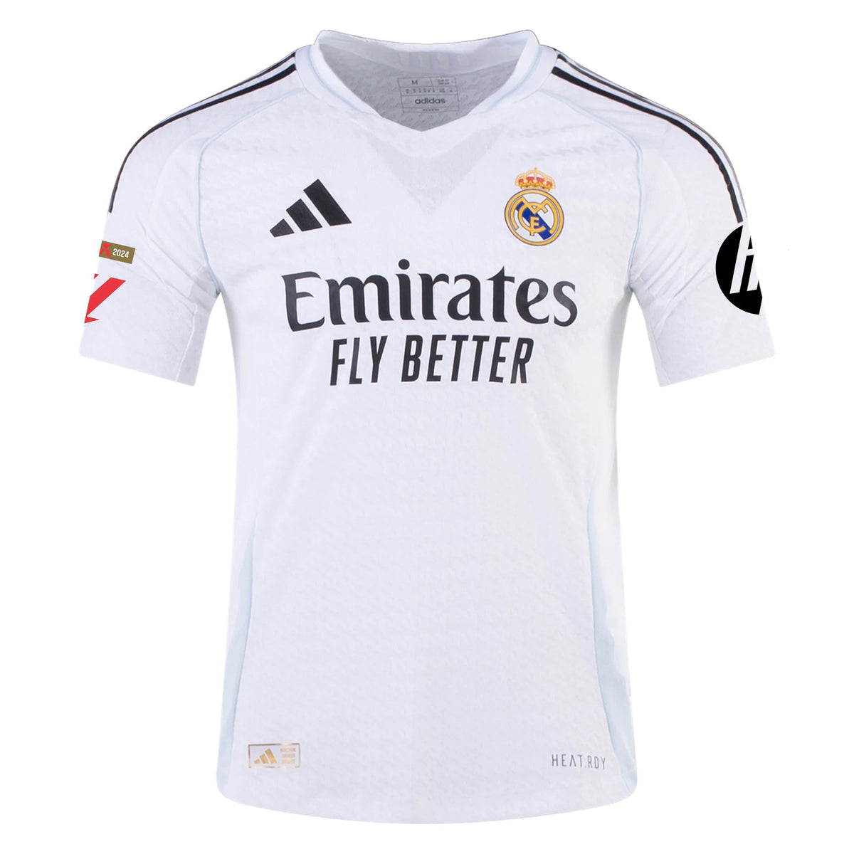 adidas Lunin Real Madrid Authentic Home Jersey w/ La Liga Patches 24/25 (White/Black)