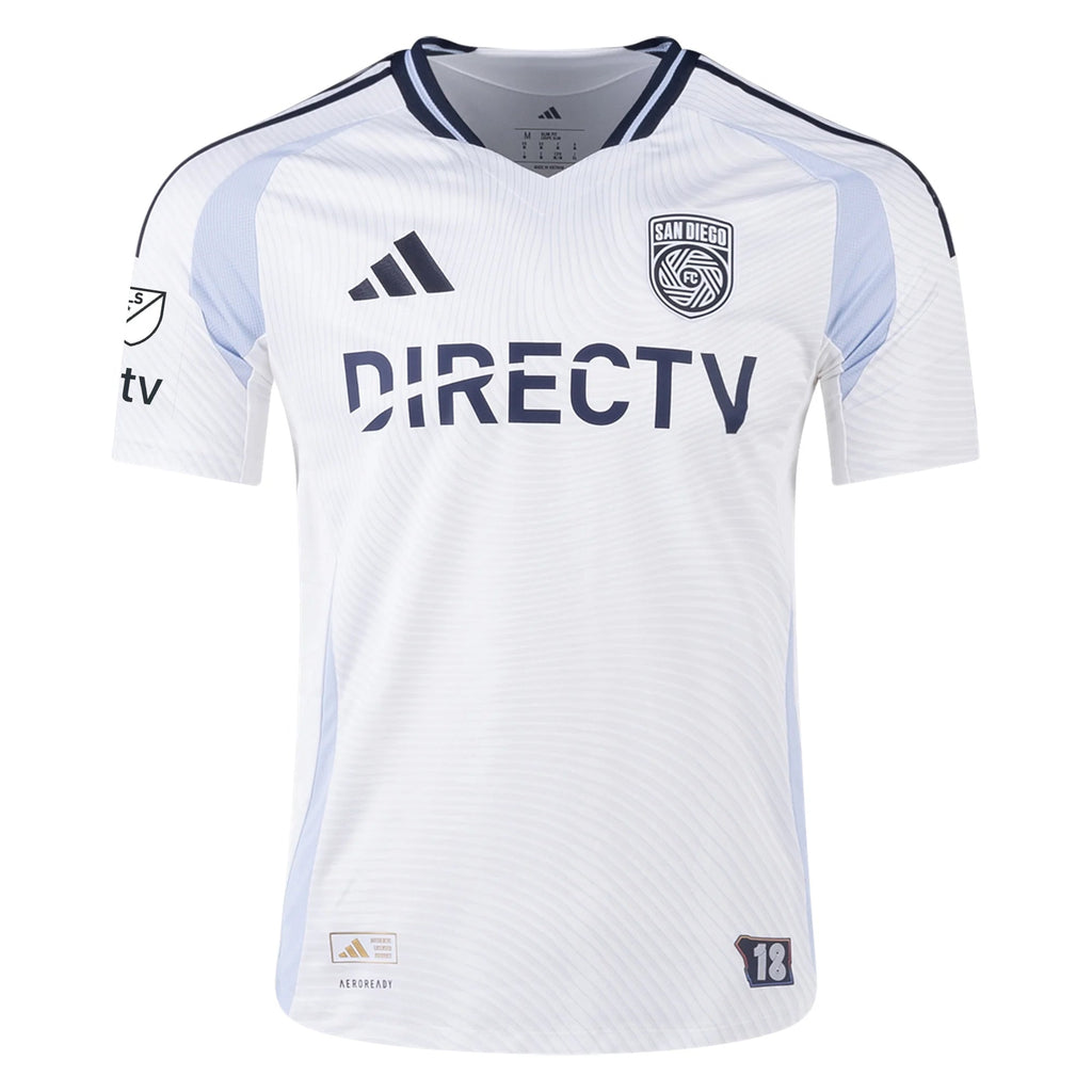 adidas San Diego FC Authentic AnÃ­bal Godoy Away Jersey 25/26 w/ MLS & Apple Patch (White)