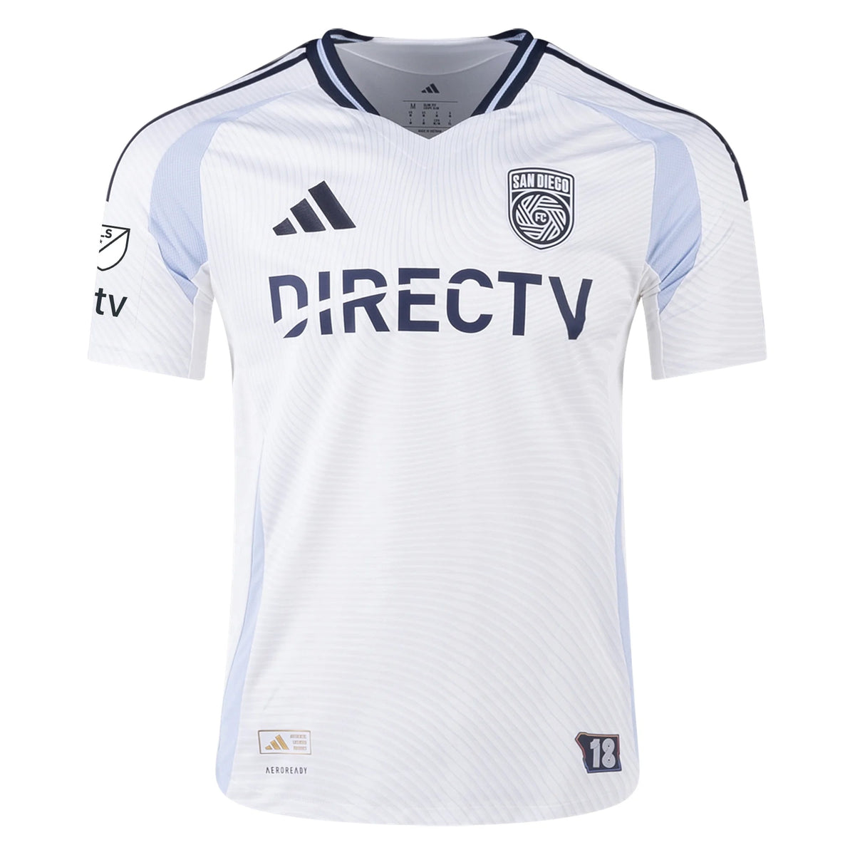 adidas San Diego FC Authentic Anders Dreyer Away Jersey 25/26 w/ MLS & Apple Patch (White)