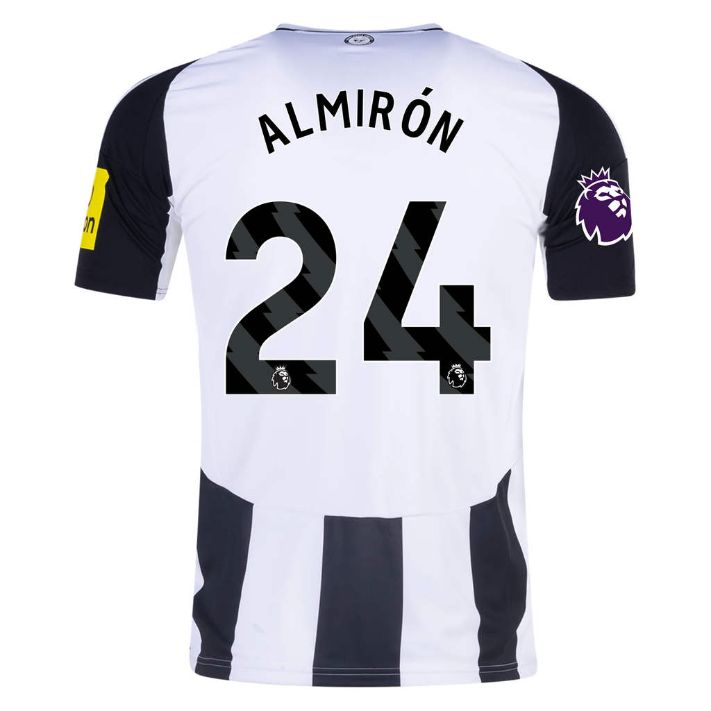 adidas Newcastle United Miguel AlmirÃ³n Home Jersey w/ EPL Patch 24/25 (Black/White)