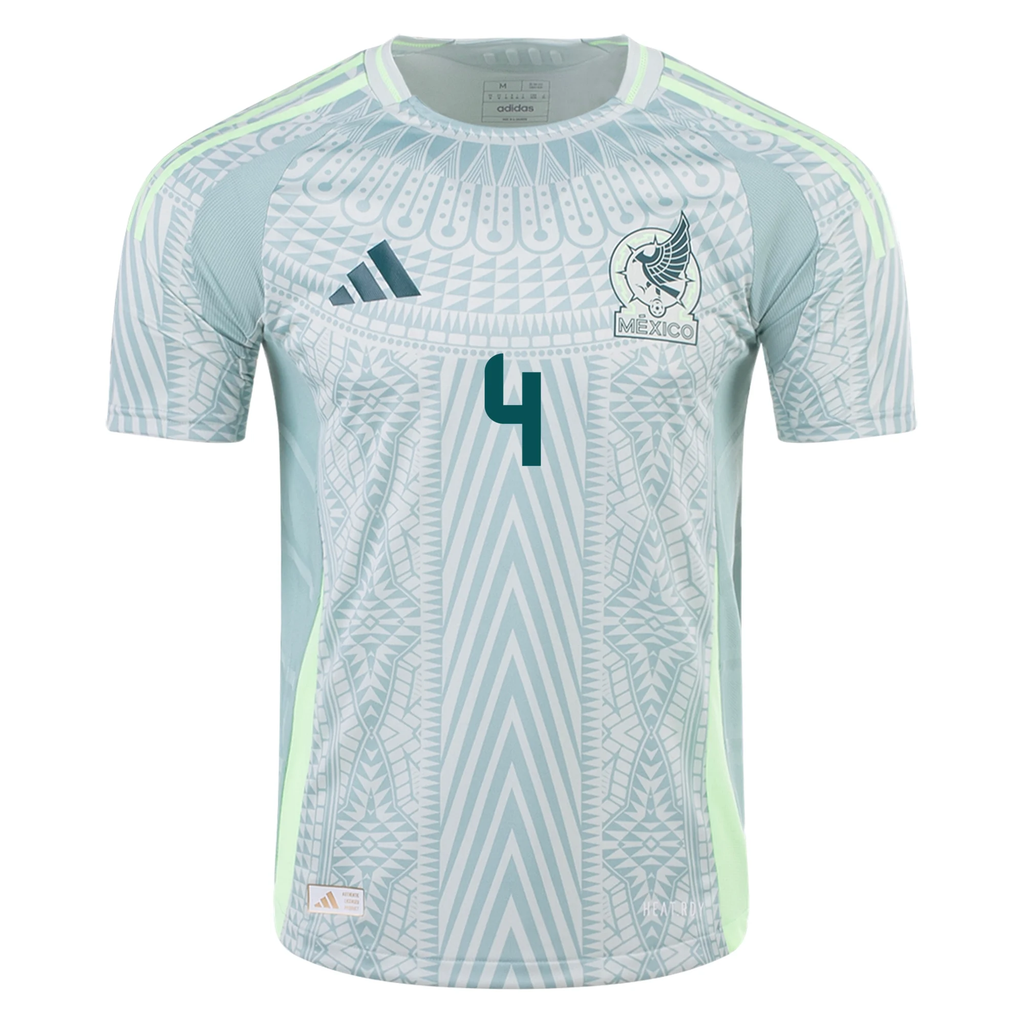 adidas Mens Mexico Authentic Edson Ãlvarez Away Jersey 24/25 (Linen Green)