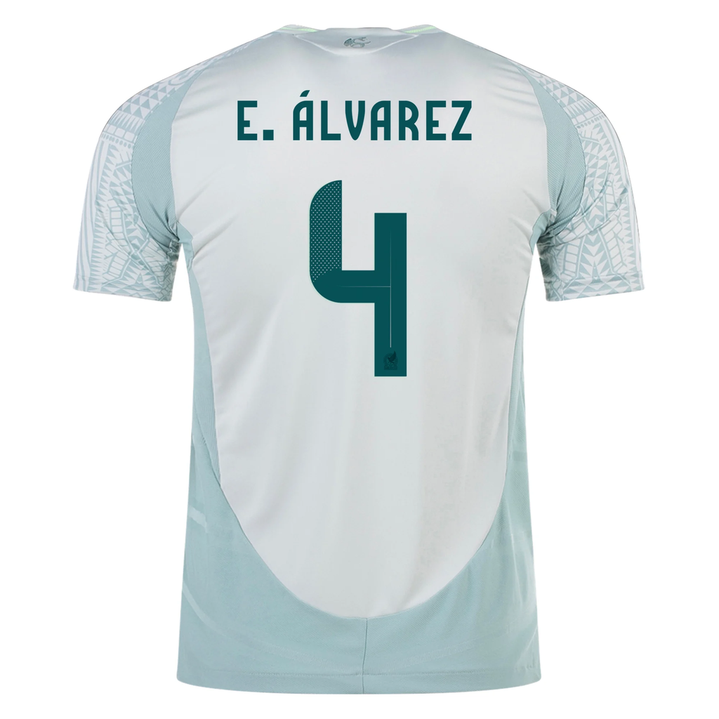 adidas Mens Mexico Authentic Edson Ãlvarez Away Jersey 24/25 (Linen Green)