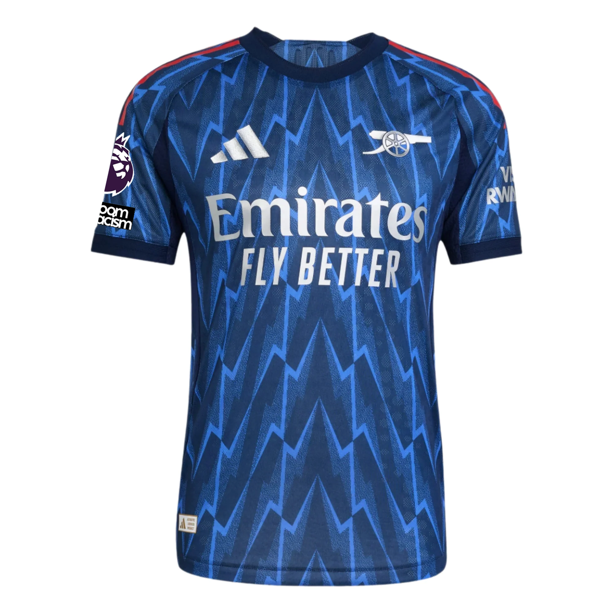 adidas Arsenal Authentic Viktor GyÃ¶keres Away Jersey w/ EPL + No Room For Racism 25/26 (Indigo/Silver)