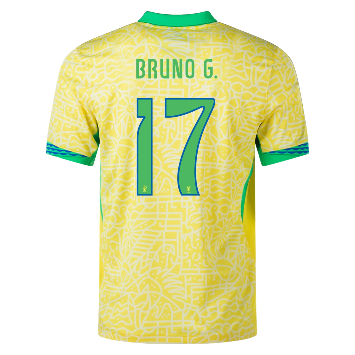 Nike Brazil Authentic Bruno GuimarÃ£es Home Jersey 24/25 (Dynamic Yellow/Lemon Chiffon/Green Spark)