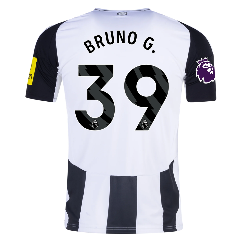 adidas Newcastle United Bruno GuimarÃ£es Home Jersey w/ EPL Patch 24/25 (Black/White)