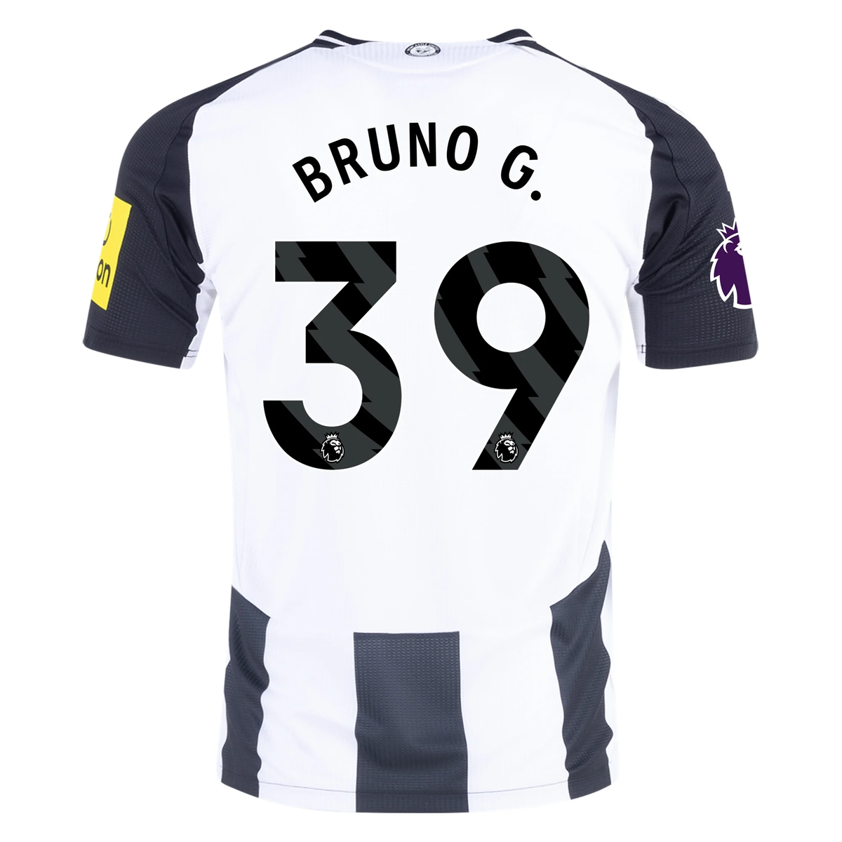 Adidas Newcastle United Authentic Bruno GuimarÃ£es Home Jersey w/ EPL Patch 24/25 (Black/White)