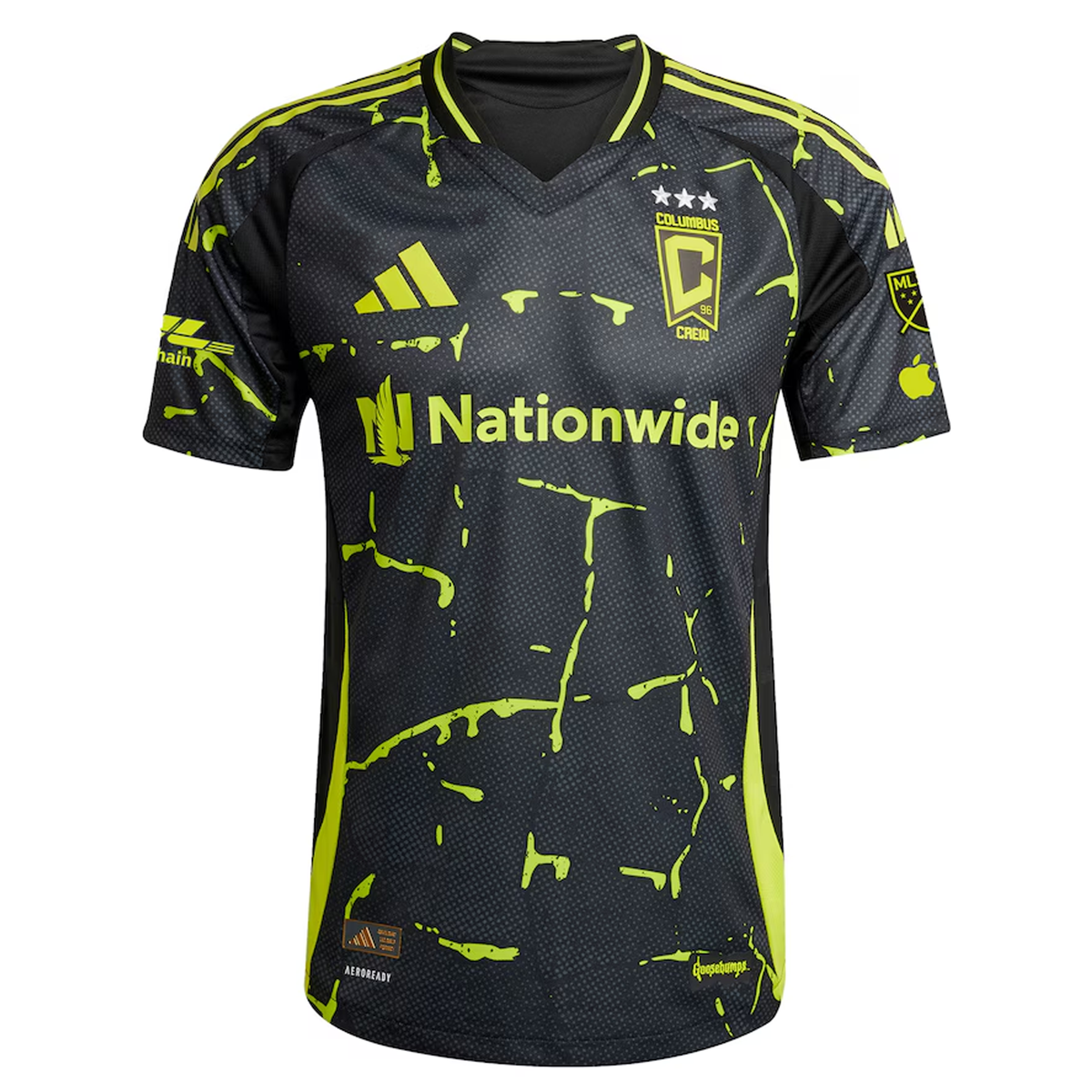 adidas Ibrahim Aliyu Columbus Crew Authentic Away Jersey w/ MLS Patches 25/26 (Black/Yellow)