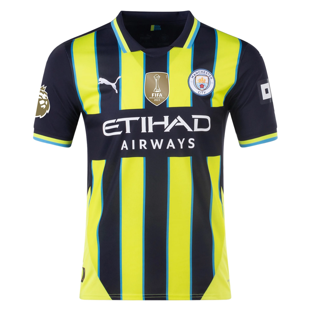 Puma Manchester City JoÅ¡ko Gvardiol Away Jersey w/ EPL + Club World Cup Patch 24/25 (New Navy/Yellow Glow)