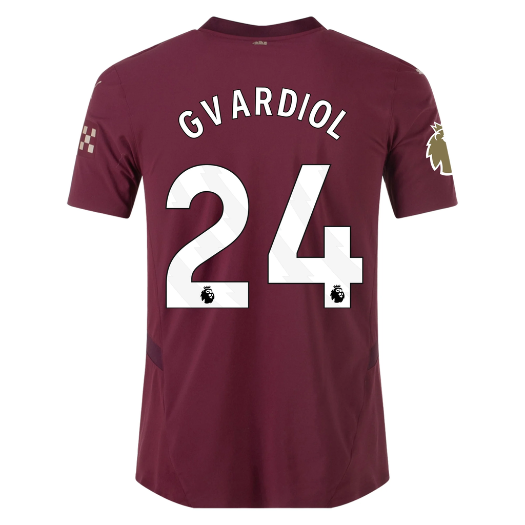 Puma Manchester City Authentic JoÅ¡ko Gvardiol Third Jersey w/ EPL + Club World Cup Patch 24/25 (Dark Jasper)