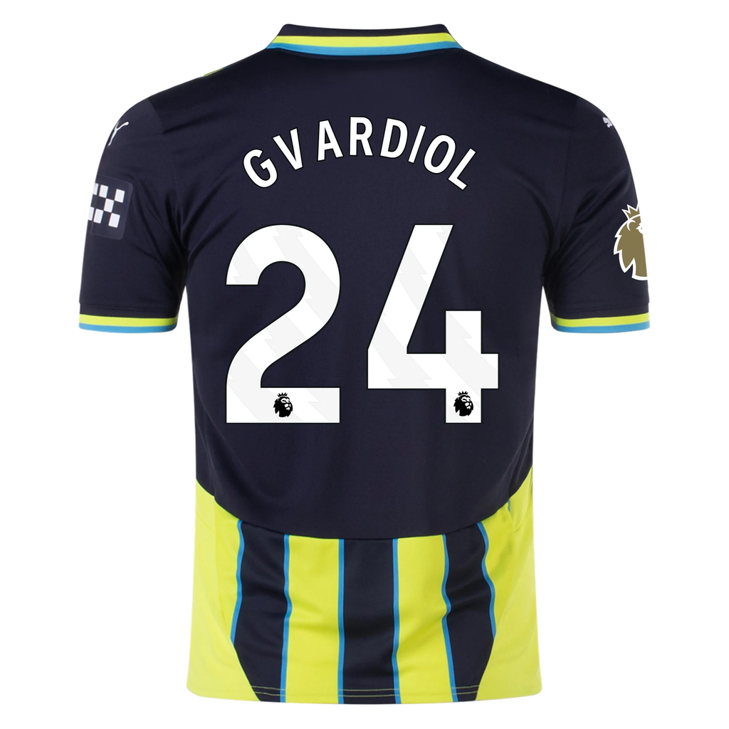 Puma Manchester City JoÅ¡ko Gvardiol Away Jersey w/ EPL + Club World Cup Patch 24/25 (New Navy/Yellow Glow)