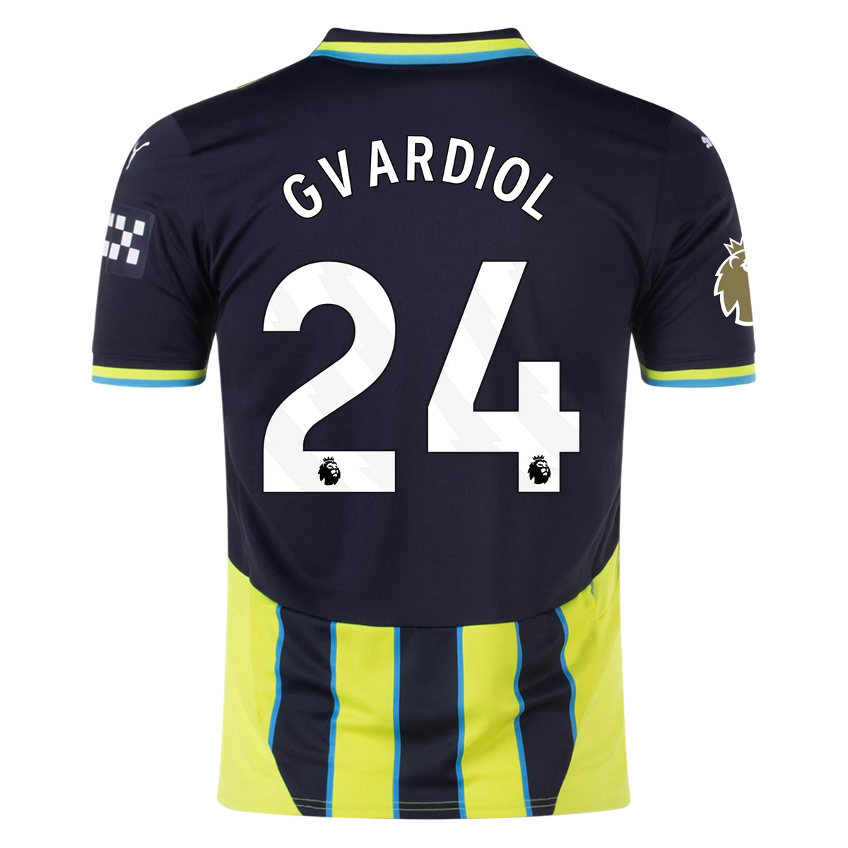 Puma Manchester City JoÅ¡ko Gvardiol Away Jersey w/ EPL + Club World Cup Patch 24/25 (New Navy/Yellow Glow)
