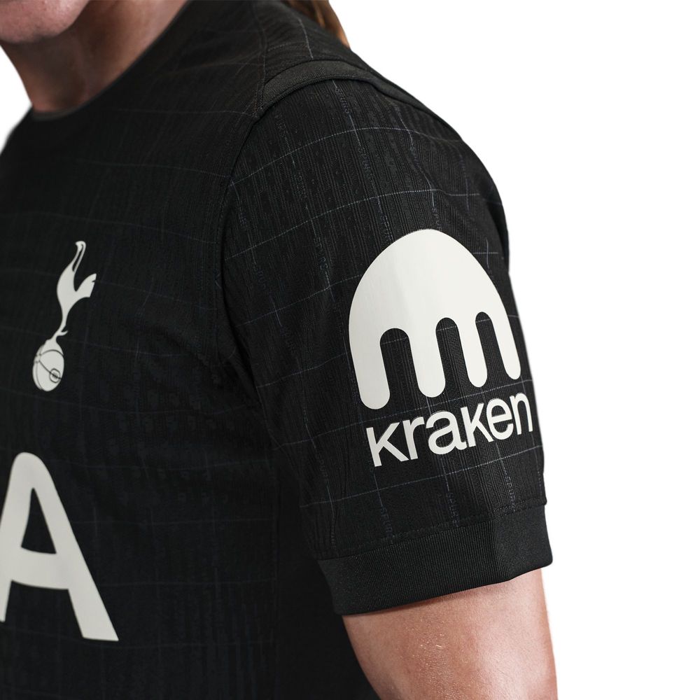 Nike Tel Tottenham Hotspur Authentic Away Jersey 25/26 w/ EPL Patch (Black/Iron)